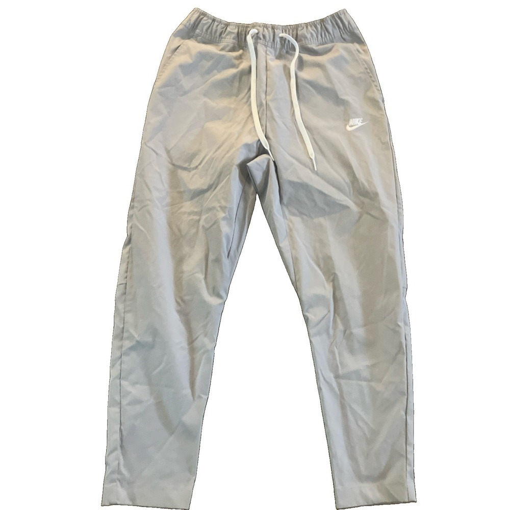Nike Men's Medium Pants Polyester Elastic Waist Straight Slim Leg Grey RN 56323